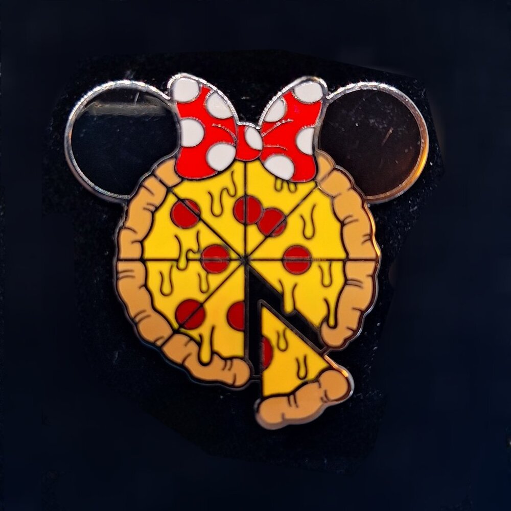 Minnie Mouse Melting Pizza Enamel Pin by Alex Strangler Discontinued Design